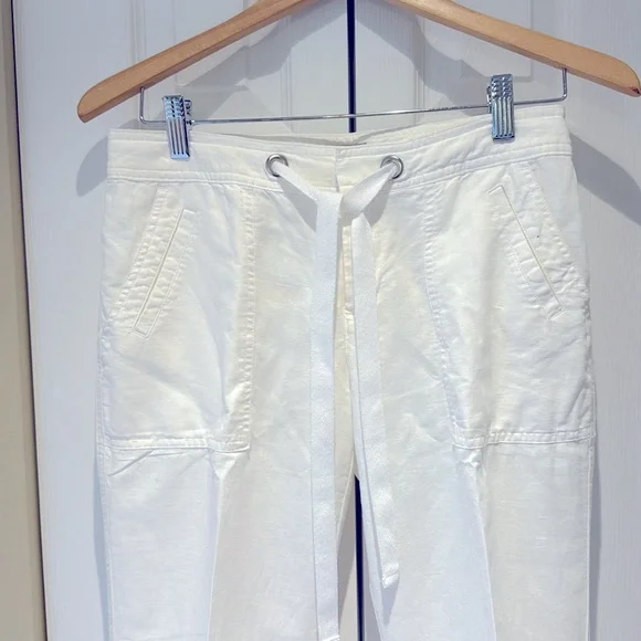 Banana Republic White Linen Pants Size 2 Ryan Fit - Picture 3 of 13